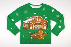 Adult Ugly Christmas Sweater - Gingerbread Home Invasion