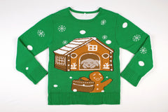 Adult Ugly Christmas Sweater - Gingerbread Home Invasion