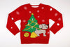 Adult Ugly Christmas Sweater Dog Peeing Under Christmas Tree