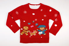 Adult Ugly Christmas Sweater - Gingerbread Dog Attack