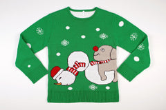 Adult Ugly Christmas Sweater - Dog Humping Snowman