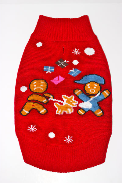 Dog Ugly Christmas Sweater - Gingerbread Dog Attack