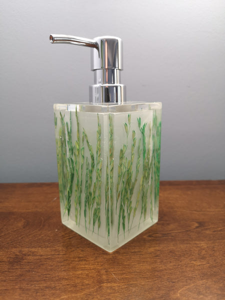 Green rice stalks soap dispenser