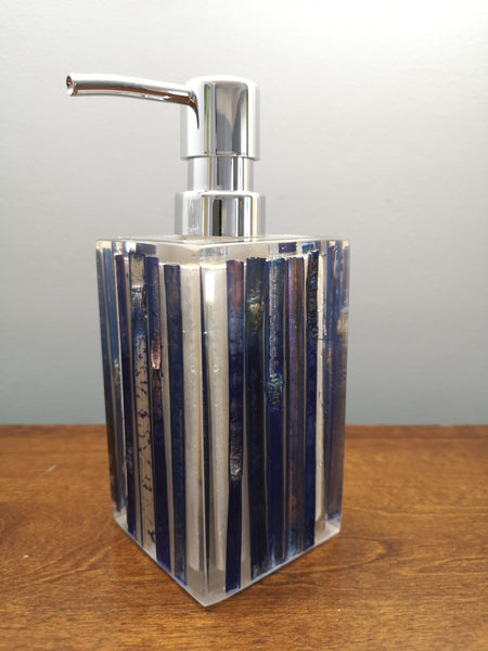 Blue bamboo core soap dispenser