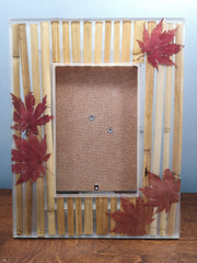 Bamboo picture frame with maple leaves