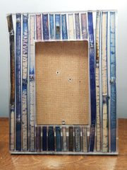 Blue bamboo core picture frame